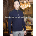 leather on the shoulder men's 100% cashmere cable knit sweater